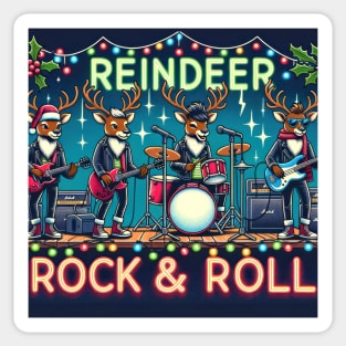 Reindeer Rock and Roll Sticker